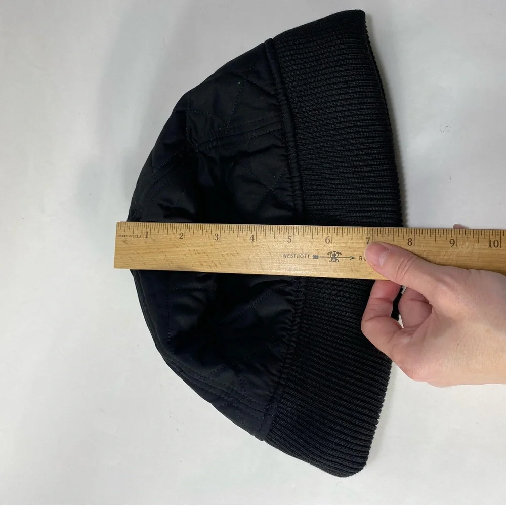 Paul Galvin Black Quilted Ribbed Cap One Size